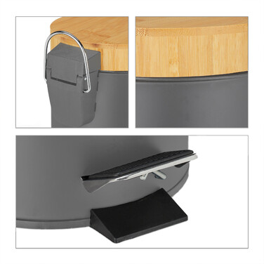 Relaxdays Trash Can Bathroom 3 l