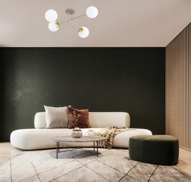 Стельовий світильник Milo Ecru бежевий, металевий, на 4 цоколі E27, 28x70 см