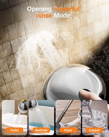 Cobbe Shower Head - Water-saving, pressure-boosting with stop function, handheld shower with 7+2 spray patterns, shower head with strong jet for cleaning bathtub made of ABS, Chrome