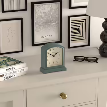 JONES CLOCKS® Tavern Mantel Clock | Traditional/Classic Design | Bedroom Clock | Living Room Clock | Office Clock | Mantel Clock | Table Clock | Gift Clock | Small Clock (Green)