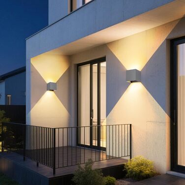 LED настінний світильник FUPE 15W для внутрішнього та зовнішнього використання. Регульований кут світла, 3 кольори, IP65, вологостійкий, алюміній, квадратний, чорний. Комплект 1