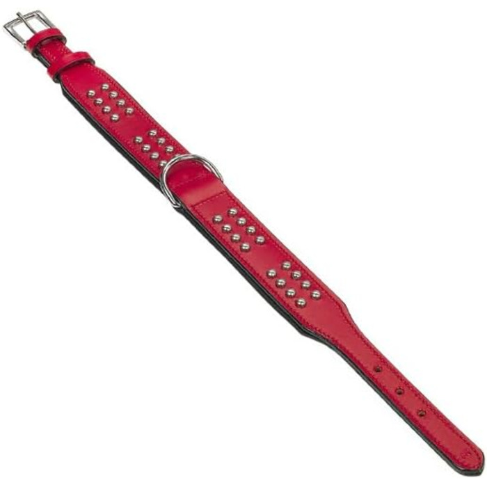 Nobby Leather Collar VINTO, 60 cm (53-58 cm), 50 mm, 1 piece (red, neck circumference: 39-43 cm)