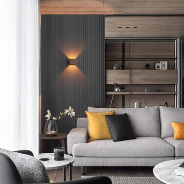 LED-стінні світильники Klighten 2 шт. з змінною G9 лампою, тепле біле світло 3000K, алюміній, для внутрішнього та зовнішнього використання, регульований кут променя, освітлення для вітальні, саду, антрацит (бронза)