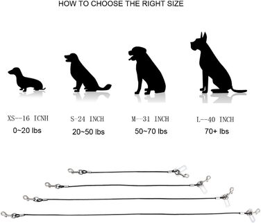 Автомобільний ремінь безпеки для собак Mogoko Kaufester: не гризеться, з нержавіючої сталі, з подвійним кріпленням та фіксатором (40,6 см, 16 дюймів)