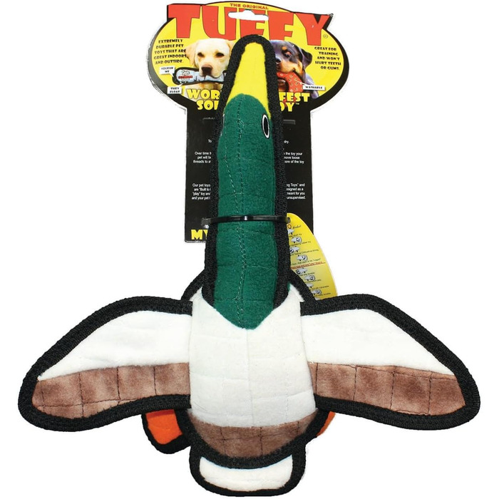 Іграшка для собак Tuffy's Polly Качка Junior – міцна м'яка іграшка для цуценят і малих порід