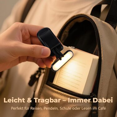 LED лампа для читання Nixtrve з кріпленням на книгу, USB-C, регулювання яскравості, 3 режими температури кольору, гнучка на 360°, для дорослих та дітей