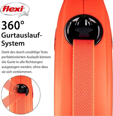 Гнучка повідка Flexi Xtreme L для собак до 55 кг, чорний, надміцний, оранжевий