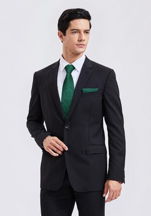 Набір краваток для чоловіків Enlision: краватка, кишеньковий хустинка, краваткозатискач та нагрудні хустинки (зелений, універсальний розмір)