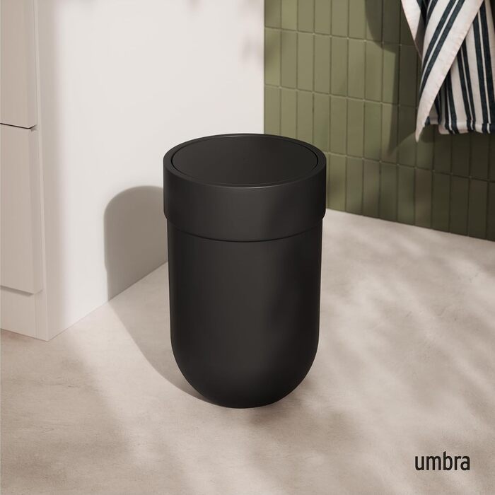 Сміттєвий кошик Umbra Touch з гойдальним кришкою, 6 л, чорний