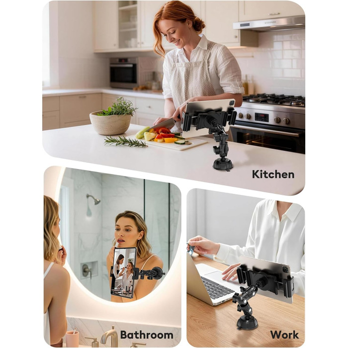 Автотримач для планшету OHLPRO: універсальний, 360° обертання, для iPad, Samsung Tab, Huawei (6-11