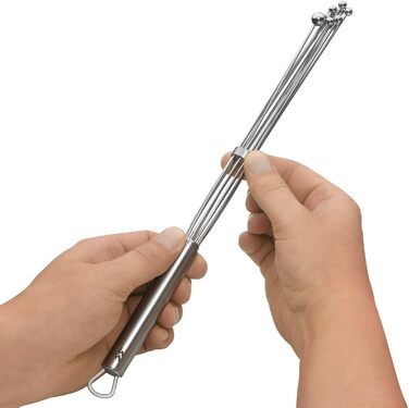 Міксер WMF Profi Plus Rührblitz з силіконовими кульками, Cromargan нержавіюча сталь, термостійке силікон до 200°C, з отвором для підвішування. Ідеальний для збивання та приготування соусів.