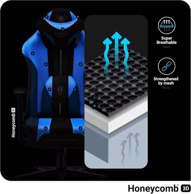 Ігрове крісло Diablo X-Player 2.0 Frost White, тканинне, ергономічне, 3D підлокітники, подушки для шиї та попереку, широка сидушка, вага до 150 кг, офісне/геймерське крісло, розмір L