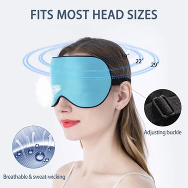 Townssilk Шовкова маска для сну 100% шовк з регульованими стрічками, зручна та надзвичайно м'яка, для найкращого сну, золота зірка, 1 шт. (2 шт. в упаковці) (Чорний & льодовик-блакитний)