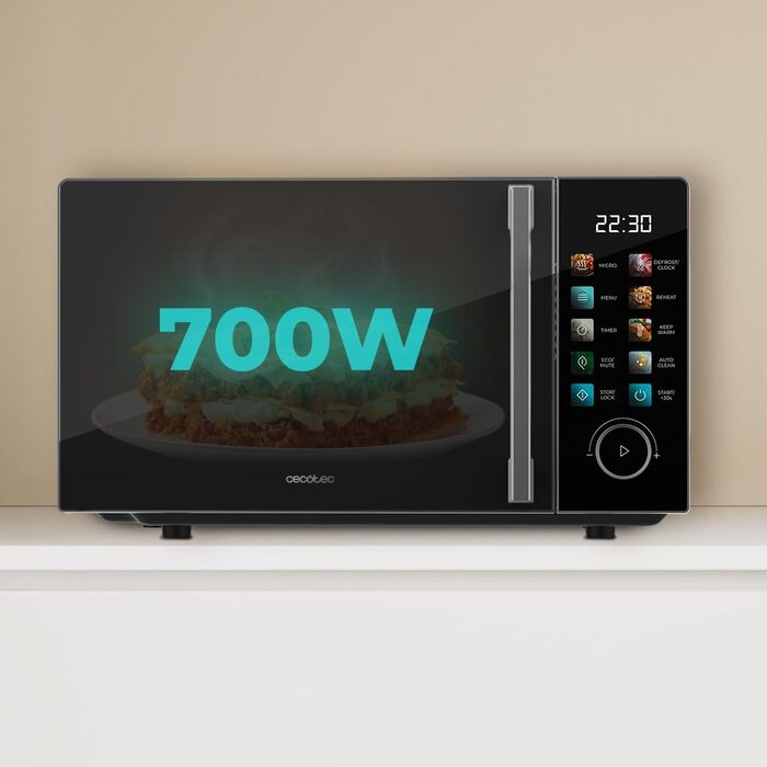 Мікрохвильова піч з грилем Cecotec Proclean 6130, 20 л, чорна