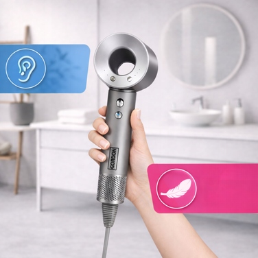 Професійний фен для волосся Dryer 6в1, 1600 Вт, з іонізацією та дифузором, сріблястий