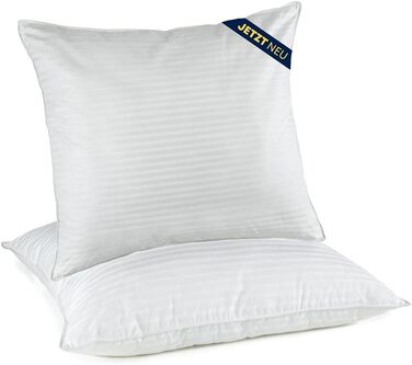 Подушки MALIKA 80x80 см, 2 шт, 100% бавовняний сатин, антиалергенні, білі, Öko-Tex Standard 100