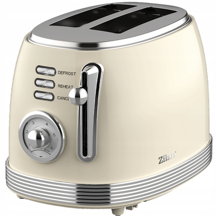 Тостер Zilan Retro, бежевий/коричневий, 850 Вт