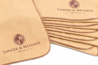 Langer & Messmer Polishing Cloths for Smooth Leather made of 100% Cotton in a Practical Set - The shoe cloth for professional shoe care ( | Beige) (6-piece set, Beige)