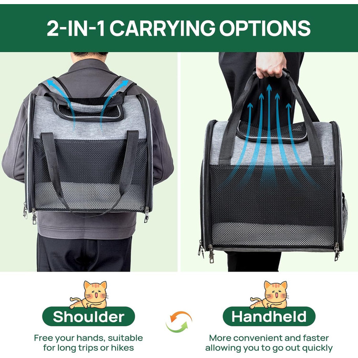 Транспортна сумка-рюкзак для котів та собак: вентильована, складна, для перевезення домашніх тварин