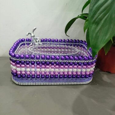 Makeup Tissue Box, Cosmetic Tissue Box, Standard Fashion Tissue Box, Cosmetic Tissue Box, Facial Tissue Dispenser, Cosmetic Tissues Tissue Box for Dining Room Bedroom Office (Purple)