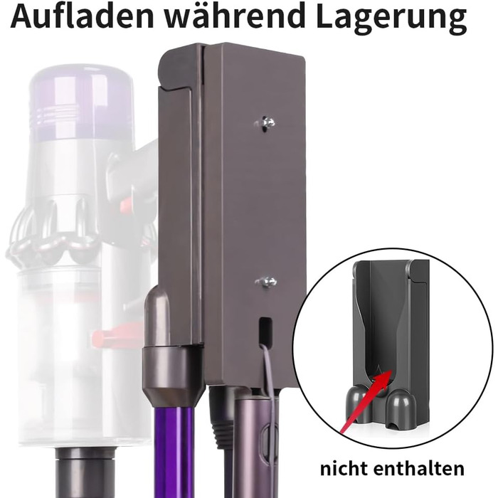 Підставка для пилососа Dyson V15, V12, V11, V10, V8, V7 – стабільна підставка з алюмінію, без свердління, сірий колір