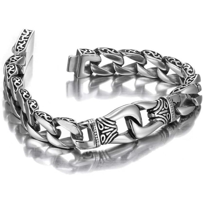 Чоловічий браслет URBAN JEWELRY з нержавіючої сталі, чорний, 23 см (з подарунковою коробкою бренду)