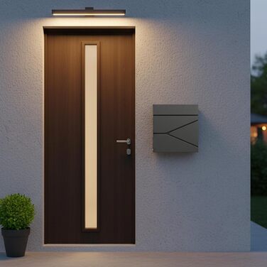 Поштовий ящик Relaxdays з газетницею, антрацит, 37x37x11 см, DIN C4, вологостійкий, 4 ключі