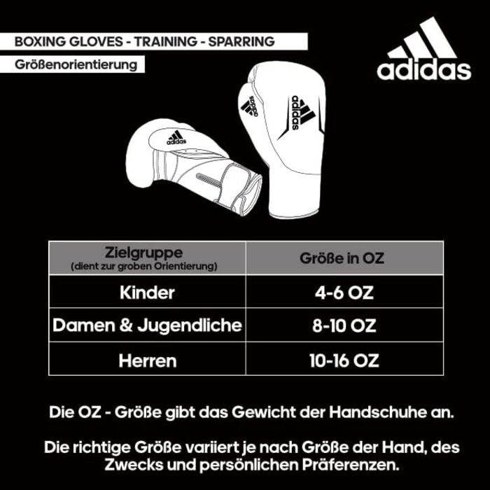 Боксерські рукавички Adidas Hybrid 25 - модель для початківців (Чорний, 6 oz)