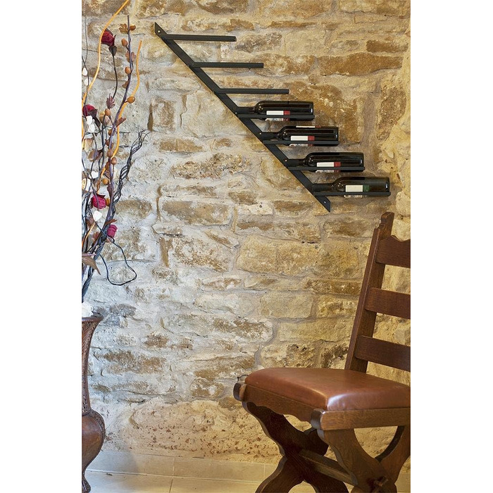 DanDiBo Bottle Holder Wine Rack Diagon 100cm Metal Bottle Stand Wall Shelf Bar (Right-hand version)
