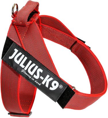 Шлейка Julius-K9 IDC® Color & Gray® для собак, велика (розмір 1), червоно-сіра
