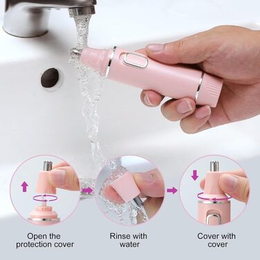 Триммер для носа Areyzin для жінок, 2025 року випуску, рожевий, водонепроникний IPX7