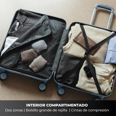 Набір валіз NUMADA Upfly T10 ABS (4 шт.): ручна, середня, велика та косметичка. 55x40x20, 60L, 78L. Безпечний та міцний.