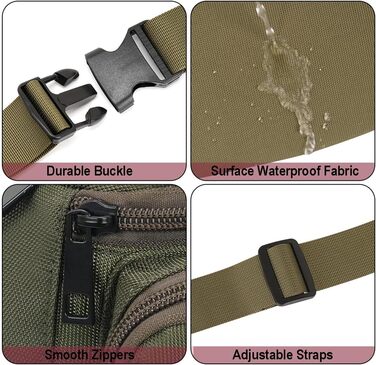 Поясна сумка на пояс для чоловіків та жінок, спортивна, для подорожей, туризму, вигулу собак, на кожен день (зелена)