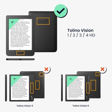 Чохол-книжка kwmobile для Tolino Vision 1/2/3/4 HD - Чохол для eReader з малюнком метеликів, рожево-білий