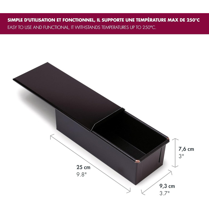 Форма для тостів Gobel з кришкою, сталь, антипригарне покриття, 25x9.3x7.6 см