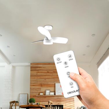 Стельовий вентилятор Cecotec EnergySilence Aero 3050 з LED підсвіткою, 36 дюймів, білий