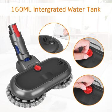 Насадка для миття підлоги DrRobor для Dyson V12 Detect Slim, знімний бак та 12 моп, сумісна з Dyson V12 Slim