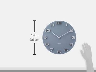 Karlsson Vintage Wall Clock - Grey - Ø35cm - Round - Glass - Modern Living Room Wall Clock - Wall Clocks