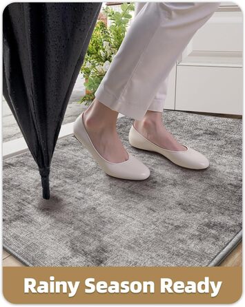 Килимок для дому COLOR&GEOMETRY 60x90 см з неслизьким покриттям TPE, сірий. Можливість прання.