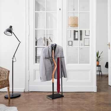Підставка для одягу Relaxdays для чоловіків, гак та штани, 107x48x20 см, метал з імітацією дерева, сірий/натуральний колір