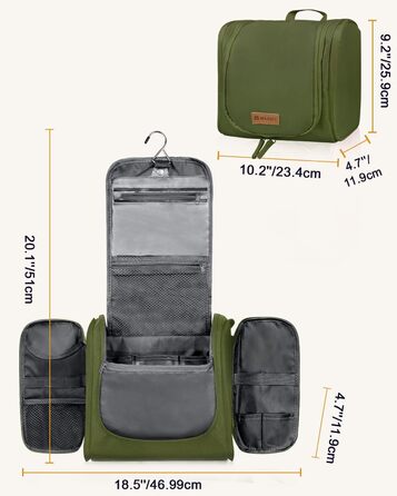 Водонепроникний дорожній органайзер для косметики та туалетних аксесуарів (зелений)