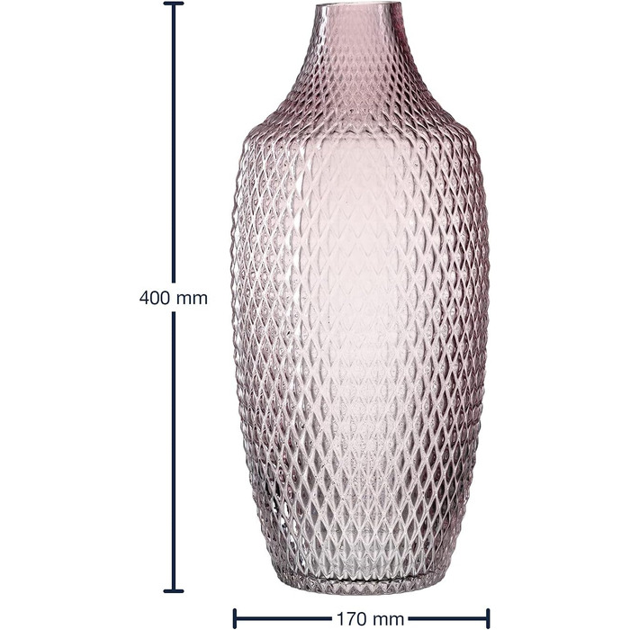Ваза Leonardo Poesia, скляна, ручної роботи, рожева, 40 см, 018677