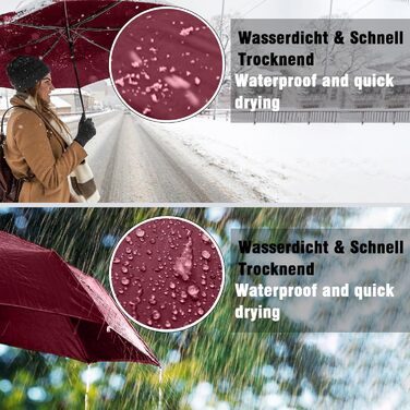 Зонт чоловічий/жіночий/дитячий Herreicher - автоматичний, штормостійкий, 102 см, 10 ребер, червоний