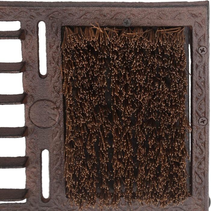Relaxdays Shoe Scraper, made of cast iron, large brush, boot butler, antique design, outdoor area, shoe cleaner, brown, 12 x 33.5 x 22.5 cm
