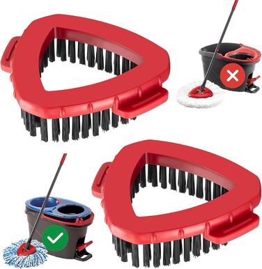 Змінна насадка для швабри O Cedar EasyWring Spin Mop, мікрофібра, трикутна з жорсткою щетиною, для ванної, кухні, басейну, скла та плитки, 2 шт.