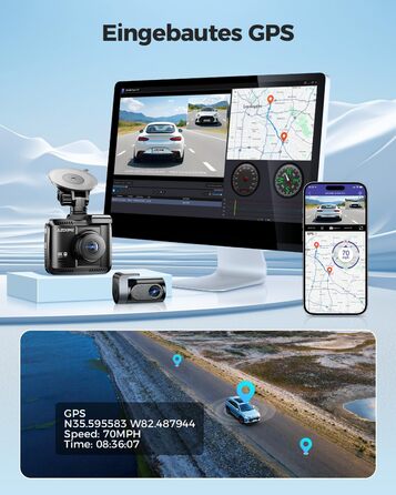 Відеореєстратор AZDOME GS63H Pro 4K з WiFi, GPS, Нічне бачення, 170° та Park Monitoring