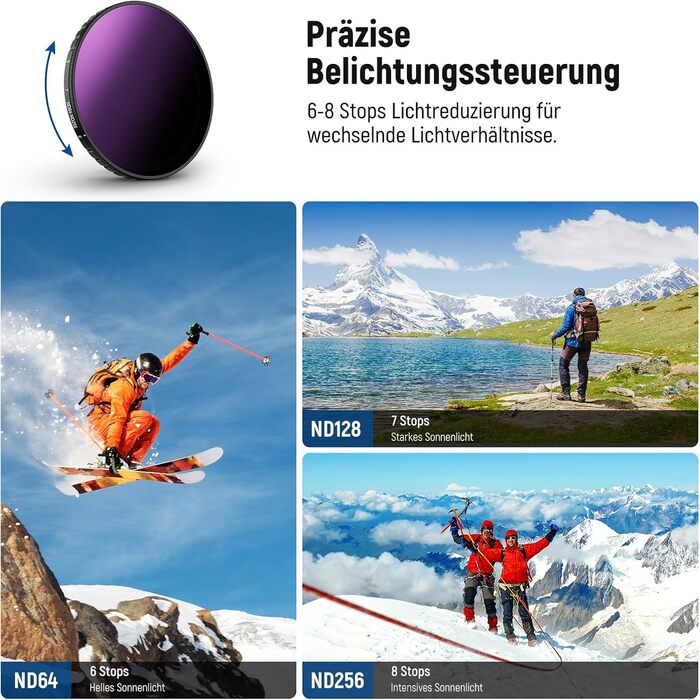 NEEWER Набір фільтрів ND для DJI Osmo Action 3/4/5 Pro, 6 шт. (ND8, ND16, ND32, ND64, ND1000, CPL), аксесуари для екшн-камери