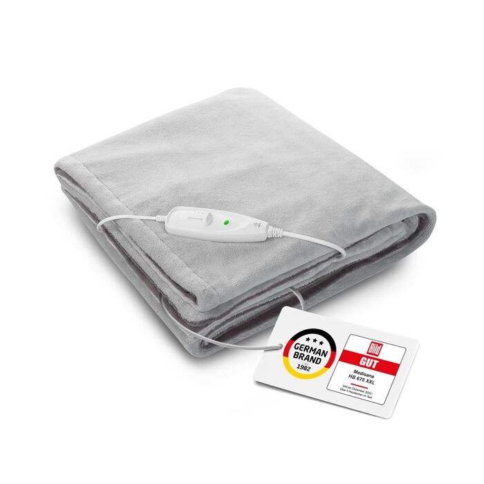 Електрична ковдра Medisana HB 675 Kuschelheizdecke XXL: тепла та затишна, 200x150 см, 4 режими, автовимкнення, сіра/темно-сіра