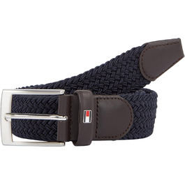 Чоловічий шкіряний ремінь Tommy Hilfiger New Adan Belt 3.5, 90 см, блакитний (Sky Captain)