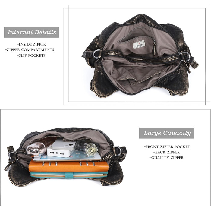 Сумка жіноча Angel Kiss Hobo з PU шкіри бронзового кольору з багатьма відділеннями